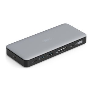 DIGITUS Docking USB-C->HDMI,DP,USBA,USBC,RJ45,DC,Audio silbe