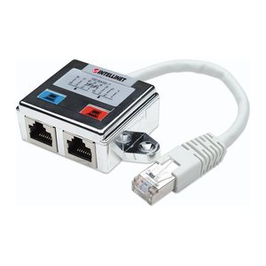 INTELLINET Verteiler RJ45 2-Port FTP silber