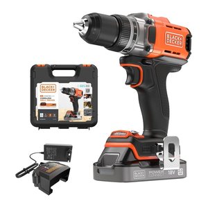 Black&Decker Akku-Bohrschrauber 18V 2Ah, 2G, Kof BCD382D1XK