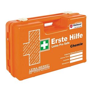 LEINA-WERKE Erste-Hilfe-Koffer Pro Safe Chemie DIN 13157 + Erweiterung orange