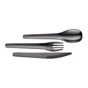 LURCH Mehrweg-Besteckset TO-GO, Edelstahl schwarz, 1 Set