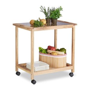 relaxdays Servierwagen braun 66,0 x 38,0 x 62,0 cm
