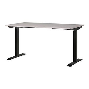 GERMANIA JET höhenverstellbarer Schreibtisch kaschmir rechteckig, T-Fuß-Gestell schwarz 140,0 x 80,0 cm