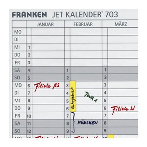 FRANKEN Datumsstreifen transparent für Jahresplaner