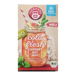 TEEKANNE cold & fresh Grapefruit-Minze-Ingwer Bio-Tee kalt 15 Portionen