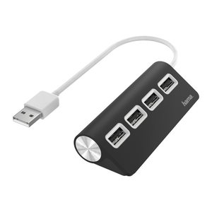 hama USB-Hub 4-fach schwarz