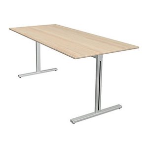 Kerkmann Form 1 Schreibtisch ahorn rechteckig, T-Fuß-Gestell silber 180,0 x 80,0 cm