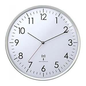 TFA® Funkwanduhr weiß silber Kunststoff, Ø 33,0 cm