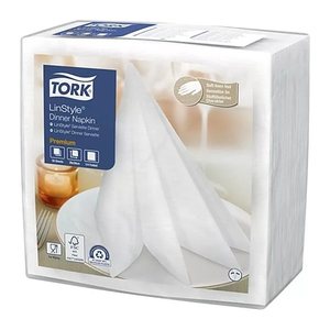 TORK Servietten LinStyle® Premium weiß 1-lagig 39,0 x 39,0 cm, 50 St.