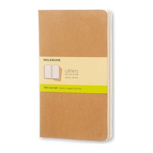 MOLESKINE Notizbücher Cahier ca. DIN A5 liniert, braun Softcover 80 Seiten, 3 St.
