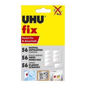 UHU doppelseitige Klebepads für max. 300,0 g, 1,2 x 1,8 cm, 56 St.