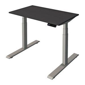 Kerkmann Smart office elektrisch höhenverstellbarer Schreibtisch anthrazit rechteckig, T-Fuß-Gestell silber 100,0 x 60,0 cm