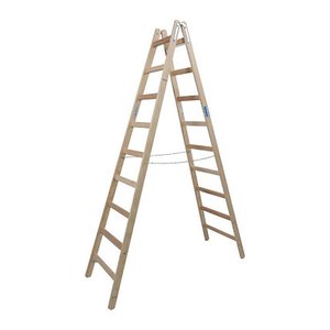 KRAUSE Stehleiter beidseitig STABILO natur 2x 9 Sprossen, H: 252,0 cm