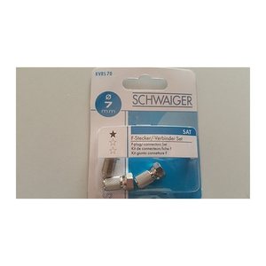 Schwaiger F-Verbinder 3 Stk 7,0mm Silber für Koaxialkabel