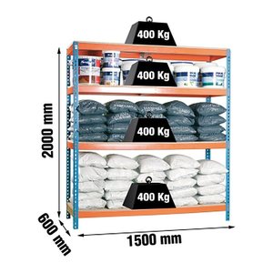 Simonrack Schwerlast-Weitspannregal ECOFORTE 1506-4 458100047201568 orange, blau 150,0 x 60,0 x 200,0 cm