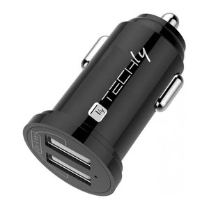 Techly Autoladegerät 2p USB A 5V/2.4A schwarz