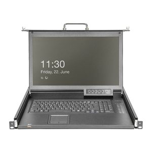 DIGITUS Modulare Konsole 17"HD LCD,16-port HDMI KVM Deutsch
