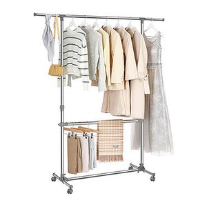 SONGMICS Rollgarderobe LLR401 grau Metall 101,0 - 166,0 x 113,0 - 180,0 cm, 1 St.