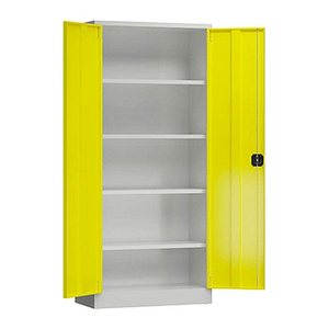 ClassiX Stahlschrank X-530336 zinkgelb, lichtgrau 4 Fachböden 80,0 x 38,0 x 180,0 cm, aufgebaut, 1 St.