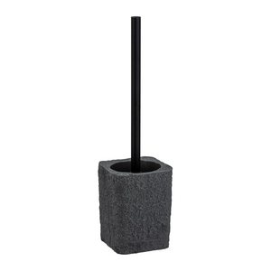 WENKO WC-Garnitur Villata grau, schwarz Stein, 1 St.