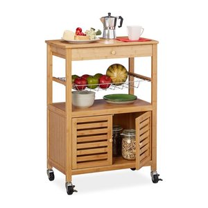 relaxdays Servierwagen braun 59,5 x 35,0 x 82,0 cm