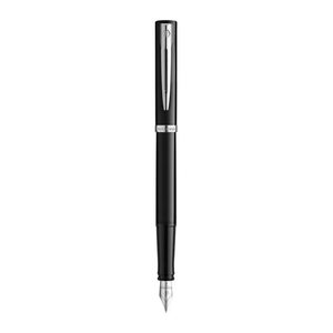 WATERMAN Füllfederhalter IMPRESSION schwarzer Lack CT F Blau Geschenkbox