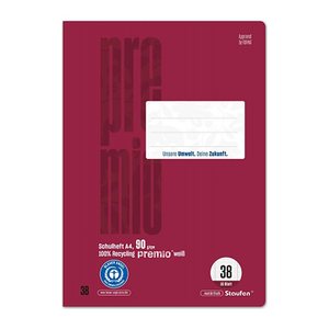 Staufen® Schulheft Premio Lineatur 38 kariert DIN A4 Innen- und Außenrand, 16 Blatt, 1 St.