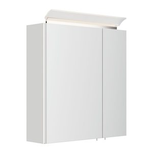 POSSEIK Spiegel mit Beleuchtung 60 weiß glanz 60,0 x 17,0 x 62,0 cm