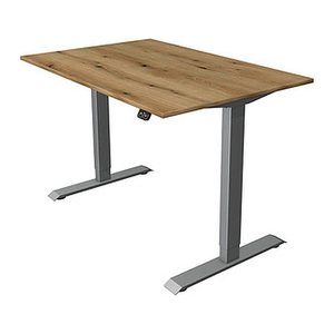 Kerkmann Move 1 elektrisch höhenverstellbarer Schreibtisch eiche rechteckig, T-Fuß-Gestell silber 120,0 x 80,0 cm