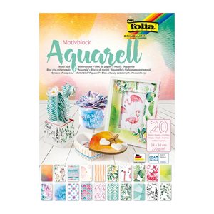 folia Motivblock AQUARELL farbsortiert 270 g/qm 20 Blatt