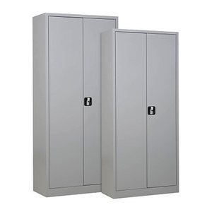 Gürkan Stahlschränke 109079 lichtgrau 4 Fachböden 92,0/80,0 x 42,0/38,0 x 195,0/180,0 cm, aufgebaut, 2 St.