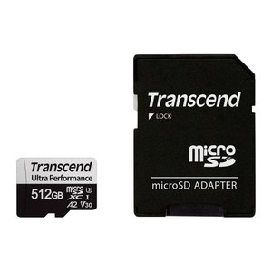 SD microSD Card 512GB Transcend SDXC USD340S w/Adapter