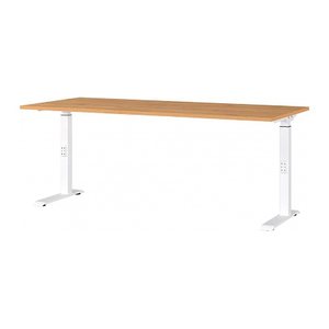 GERMANIA DOWNEY höhenverstellbarer Schreibtisch grandson-eiche rechteckig, C-Fuß-Gestell weiß 180,0 x 80,0 cm