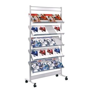 Kerkmann Prospektständer Artline silber DIN A4 20 Fächer 93,0 x 35,0 x 170,0 cm, 1 St.