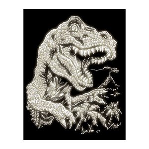 PRACHT® Creatives Kratzbild Tyrannosaurus leuchtende Farbe
