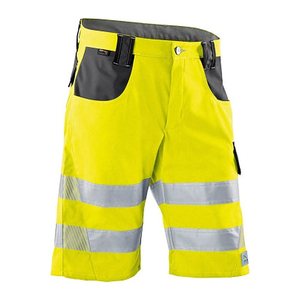 KÜBLER® unisex Warnschutzhose kurz REFLECTIQ warngelb, anthrazit Größe 46