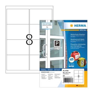 HERMA wetterfeste Etiketten weiß 210,0 x 297,0 mm, 80 Blatt