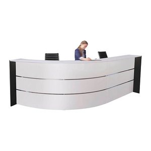 Kerkmann Empfangstheke BARI gebogen, weiß, anthrazit 334,0 x 182,5 x 112,0 cm