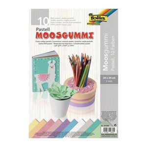 folia Moosgummi pastell mehrfarbig 10 Blatt