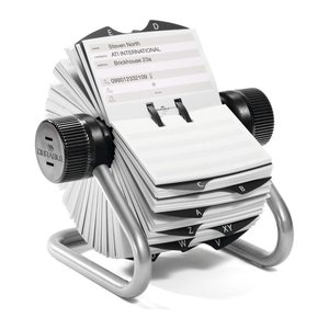 DURABLE Telefon-/Adress-Rollkartei Telindex silber, für 500 Adress,- Telefonkarten