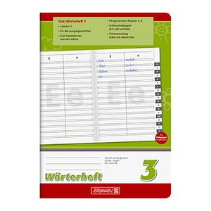 BRUNNEN Schulheft Wörterheft Lineatur 3 liniert DIN A5 ohne Rand, 16 Blatt, 1 St.