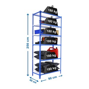Simonrack Schwerlastregal SIMONCLICK 6 8435104953907 blau, weiß 90,0 x 40,0 x 250,0 cm