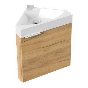POSSEIK Waschbecken mit Unterschrank DELTA SLIMLINE eiche gold 52,0 x 37,0 x 55,0 cm