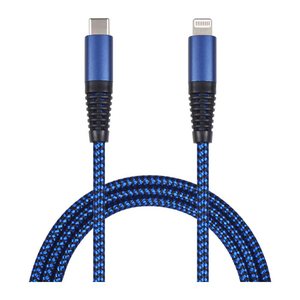 2GO USB Lade-/Datenkabel Type-C - Lightning Nylon 1m blau