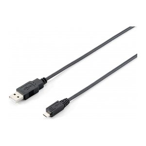 Equip Kabel USB-A2.0->Micro-B St/St 1.00m schwarz Polybeutel