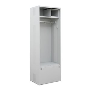 Metallspind mit Sitzbank und Klappbox