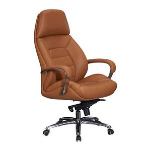 AMSTYLE XXL Chefsessel, SPM1.436 Leder braun, Gestell alu