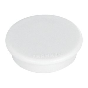 FRANKEN Haftmagnet Magnete weiß, Kunststoff Ø 3,2 x 0,7 cm, 10 St.