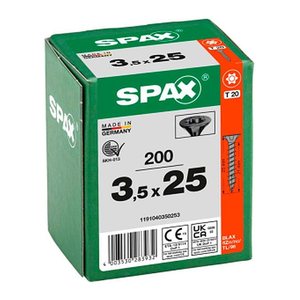SPAX® Universalschrauben T20 Senkkopf BLAX 1191040350253 3,5 mm x 25 mm, 200 St.