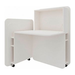 fm FLATup  Sekretär diamantweiß/ diamantweiß rechteckig, weiß 107,0 x 41,5 - 91,0 cm